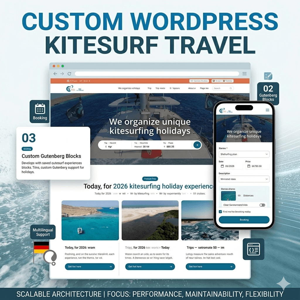 WordPress Travel Website with Custom Theme & Booking System